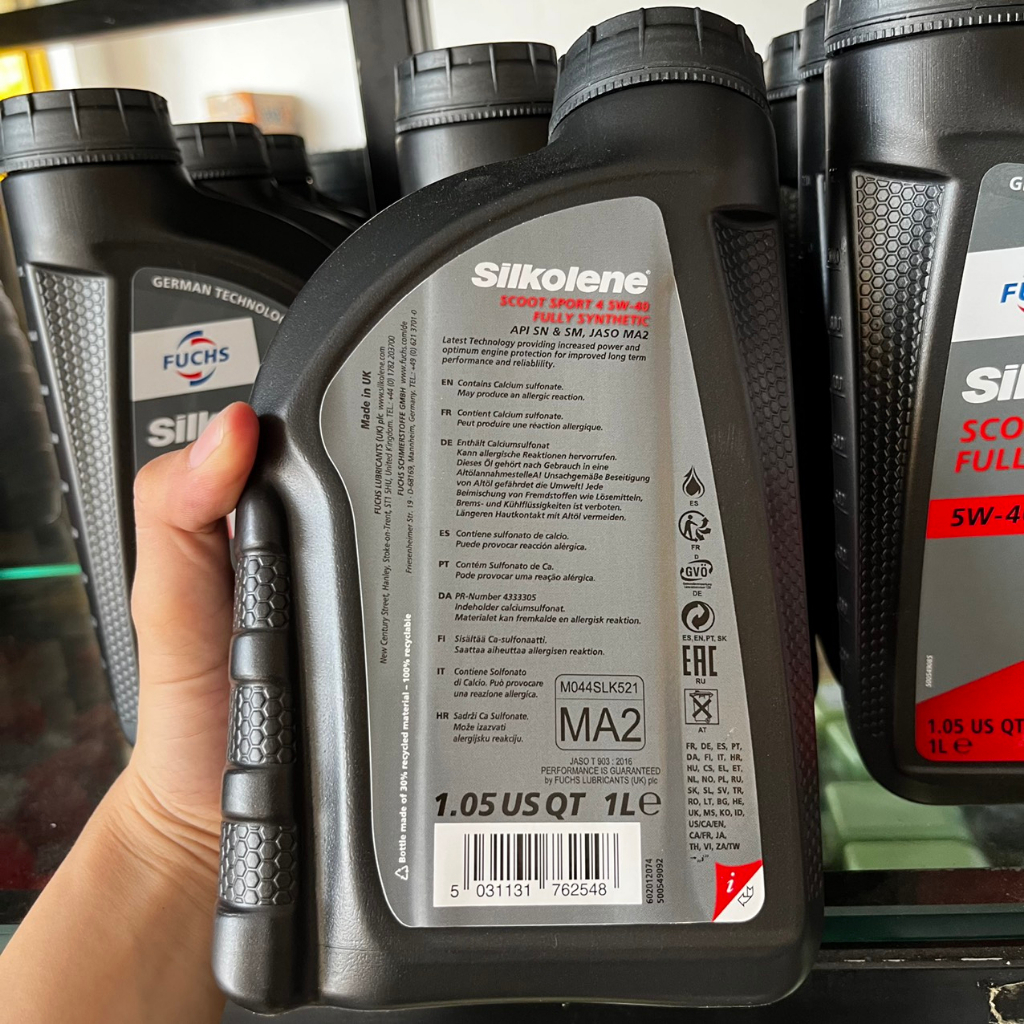 Nhớt xe tay ga full tổng hợp Fuchs Silkolene Scooter Sport 4 5W40 1L