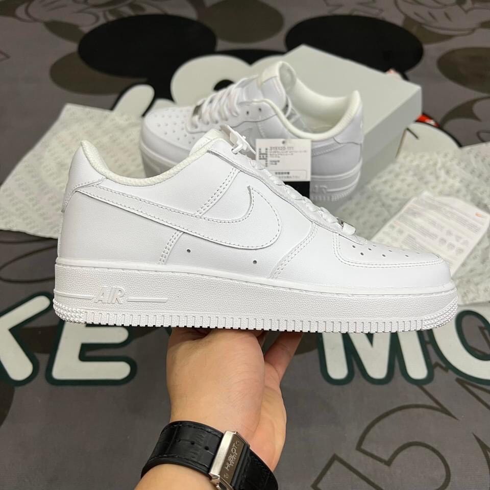 Giày_Nike Air Force 1 Nam Nữ, Giày AF1  Full Trắng Đế Tăng Chiều Cao Dễ Phối Đồ Full Box Bill