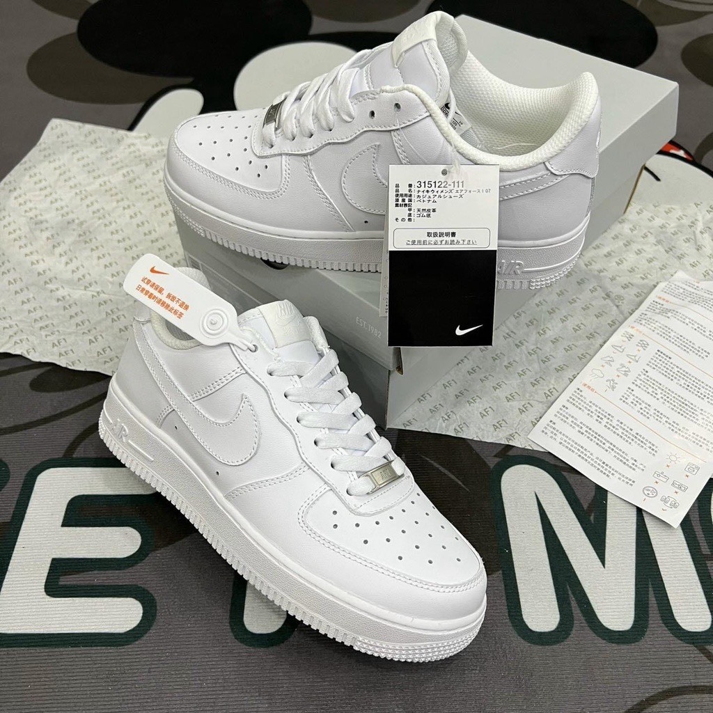 Giày_Nike Air Force 1 Nam Nữ, Giày AF1  Full Trắng Đế Tăng Chiều Cao Dễ Phối Đồ Full Box Bill