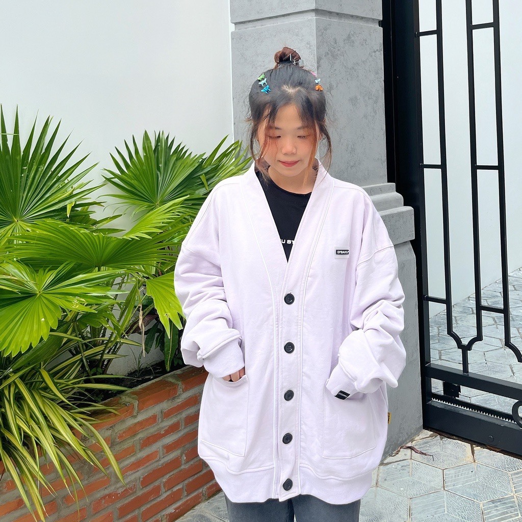 Áo nỉ cài nút Cardigan Jacket D'BAKU BASIC LOGO