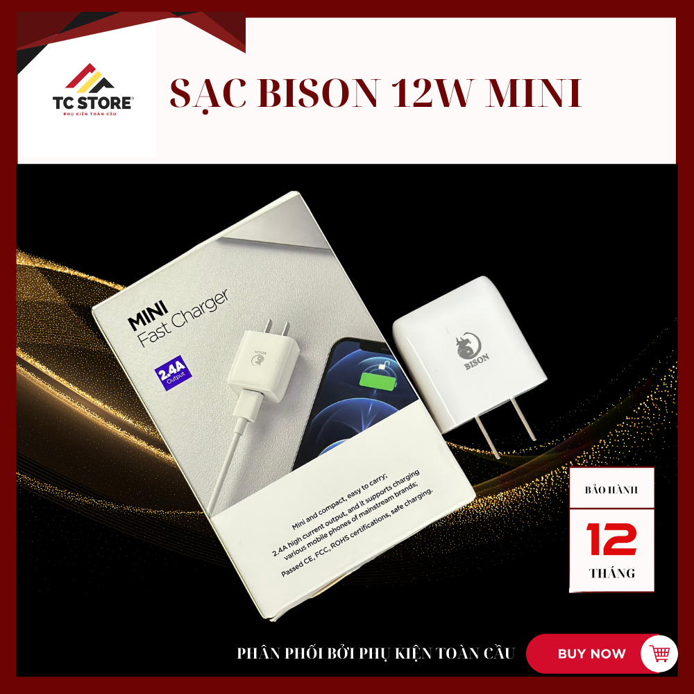 Sạc Bison 12w Mini HÀNG CHÍNH HÀNG Bảo Hành 12 tháng phân phối bởi PHỤ KIỆN TOÀN CẦU