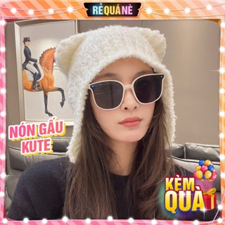 Nón Len Nam Nữ Kiểu Hàn Đính Tai Gấu Phủ Tai Ấm Koala Dày Dặn Mũ Len RQN2414
