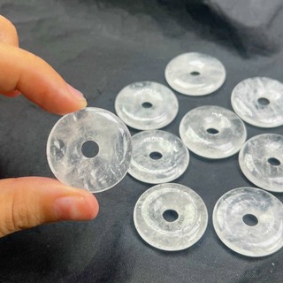 Mặt dây chuyền đồng điếu thach anh trắng siêu đẹp mịn size 2.3-2.8cm