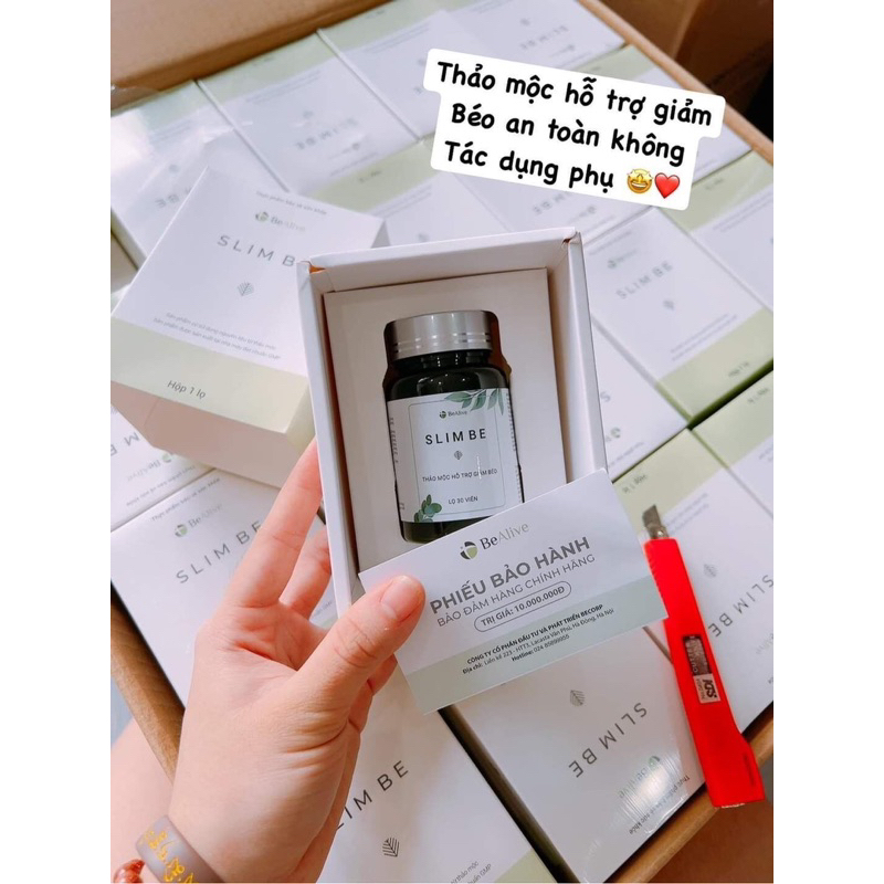 Giảm Cân SlimBe Giảm Nhanh 2-7kg Hộp 30Viên Kèm Thẻ Bảo Hành Tem Tổng Đài