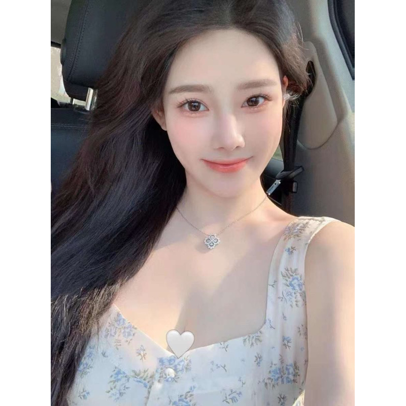 Dây chuyền và khuyên tai bạc S925 đá sáng xinh xắn