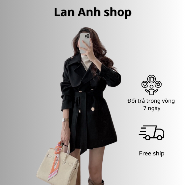 Áo mangto chất kaki dù hàng loại 1 có đai L0016