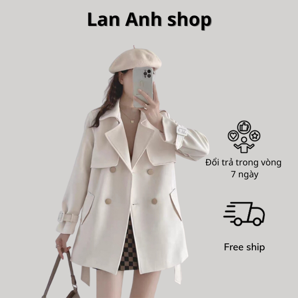 Áo mangto chất kaki dù hàng loại 1 có đai L0016