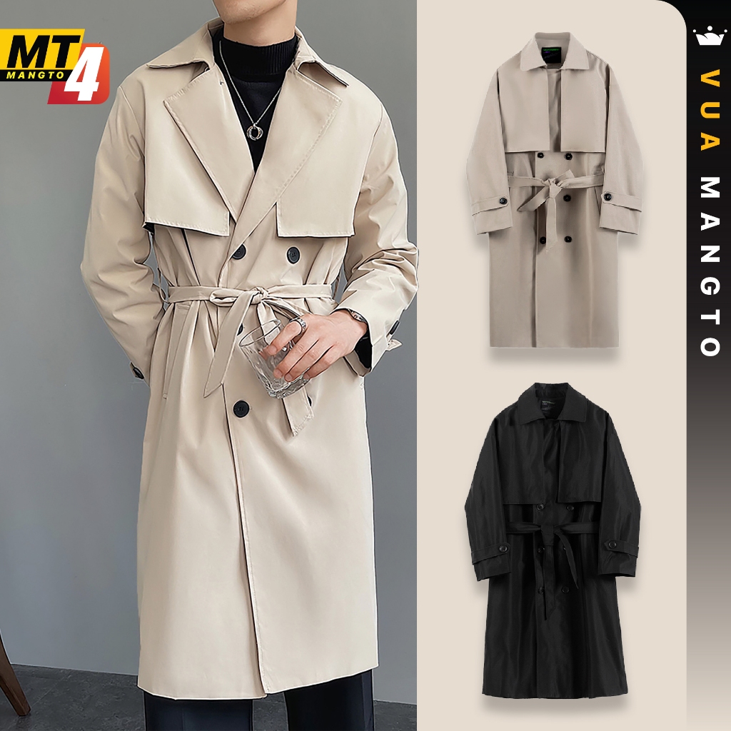 MT4 | Mangto Dáng Dài Hàn Quốc, Áo Khoác Jacket Dạ Nam Mùa Đông Cách Điệu Có Đai KOREA SUIT