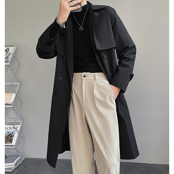 MT4 | Mangto Dáng Dài Hàn Quốc, Áo Khoác Jacket Dạ Nam Mùa Đông Cách Điệu Có Đai KOREA SUIT