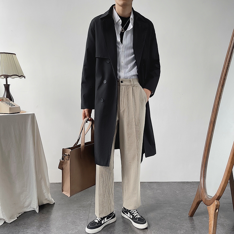 MT4 | Mangto Dáng Dài Hàn Quốc, Áo Khoác Jacket Dạ Nam Mùa Đông Cách Điệu Có Đai KOREA SUIT