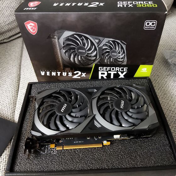 VGA MSI RTX 3060 12GB VENTUS 2X OC (12GB GDDR6, 192-bit, HDMI +DP, 1x8-pin)
