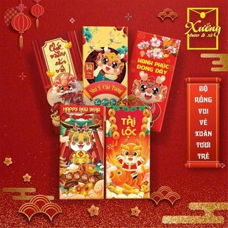 Sỉ 1000 bao lì xì tết 2024 đẹp được chọn mẫu và tặng kèm túi bóng kính