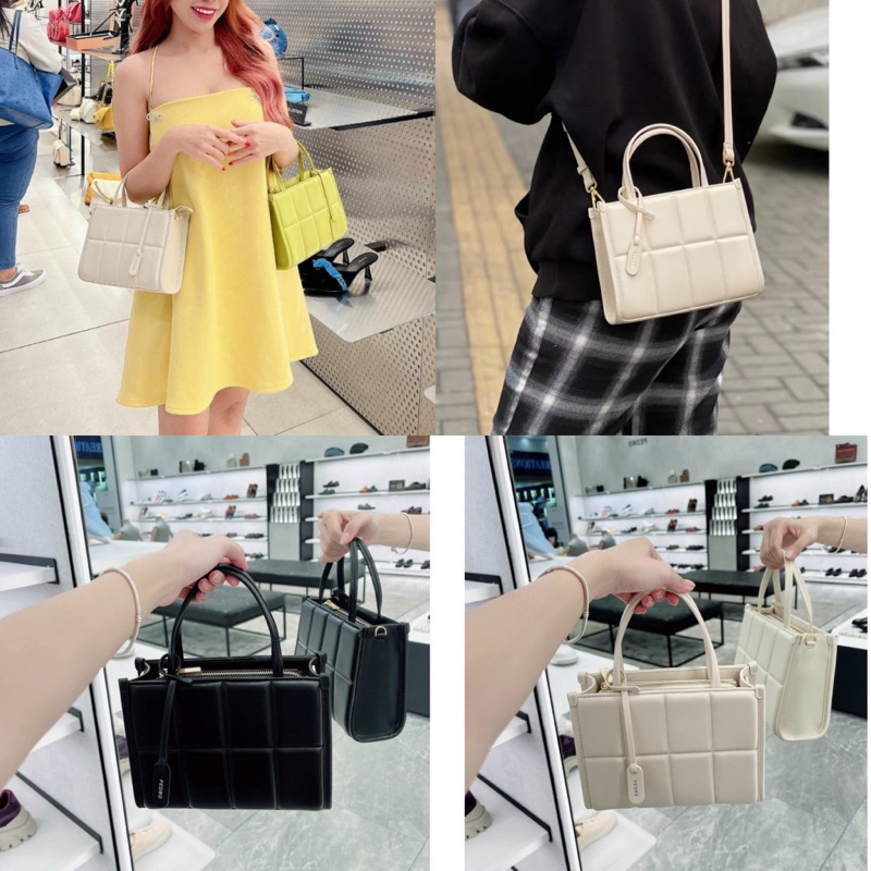 Túi xách pê-zô size 20cm làn kèm dây đeo chéo chuẩn xxuất sịn