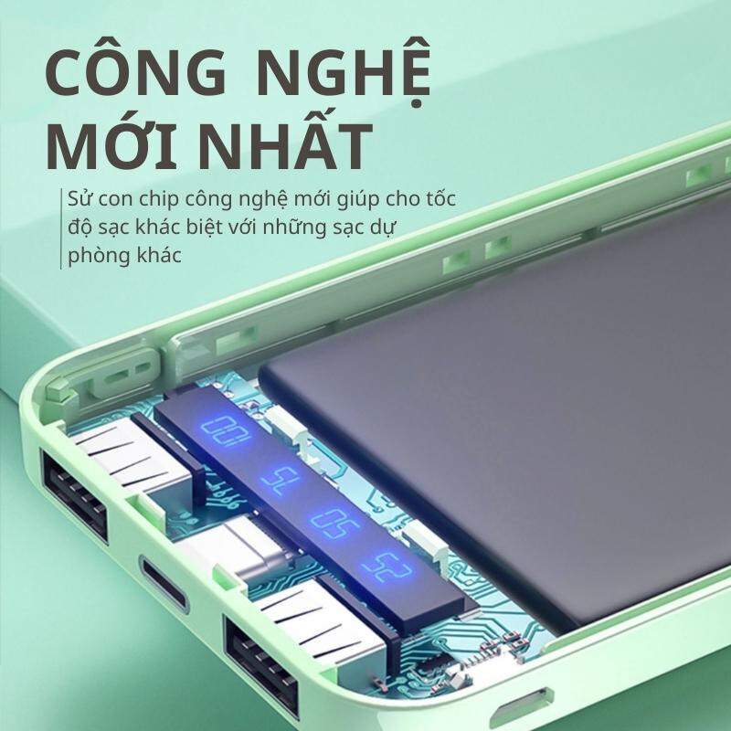 Pin Sạc Dự Phòng 20000mAh  2 Output USB 2 Input Micro Type-C - Hỗ Trợ Sạc Nhanh  Linkeetech