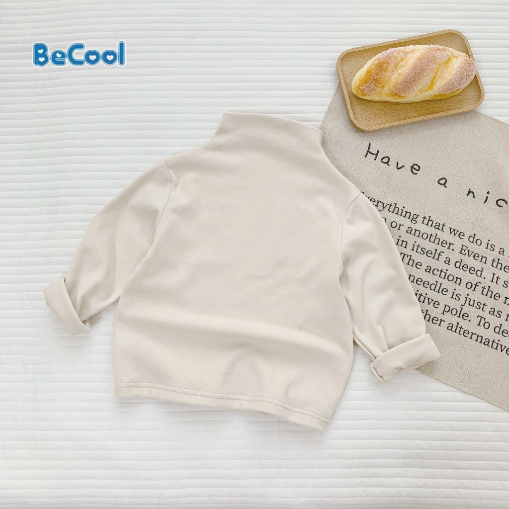 Áo giữ nhiệt in mặt cười cổ cao cho bé, Áo thun dài tay siêu ấm cho bé từ 6-26kg Moobaby Shop