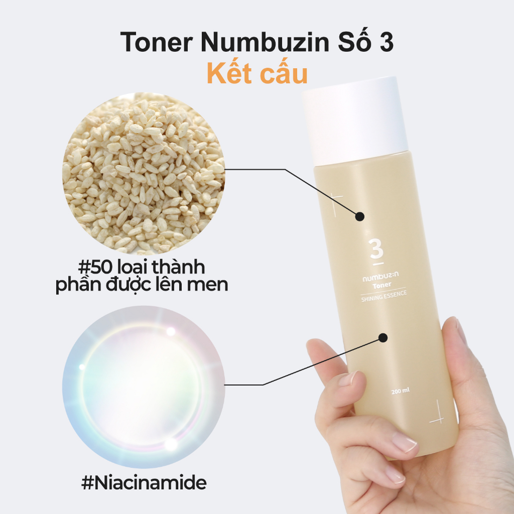 Nước cân bằng Numbuzin No.3 Super Glowing Essence Toner 200ml
