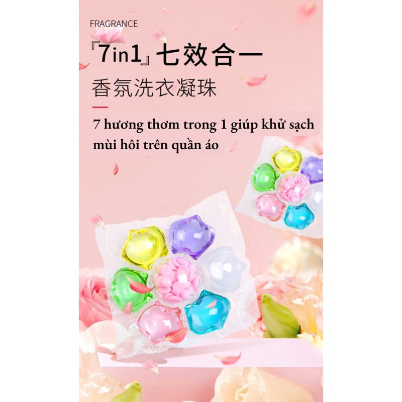 Viên giặt quần áo 7IN1 enzyme Khử mùi kháng khuẩn công nghệ nâng cấp Thơm hơn gấp 7 lần gói siêu tiết kiệm