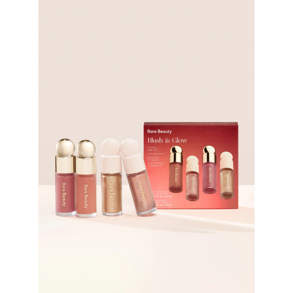 Bộ má hồng và bắt sáng dạng kem Rare Beauty by Selena Gomez Mini Blush & Glow 4-Piece Set