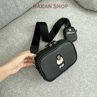 Túi Đeo Chéo Nam Nữ Who.a.u Steve Bear Mini Chất Liệu Da Simili Chống Nước Size 18cm*5Cm*11.5Cm