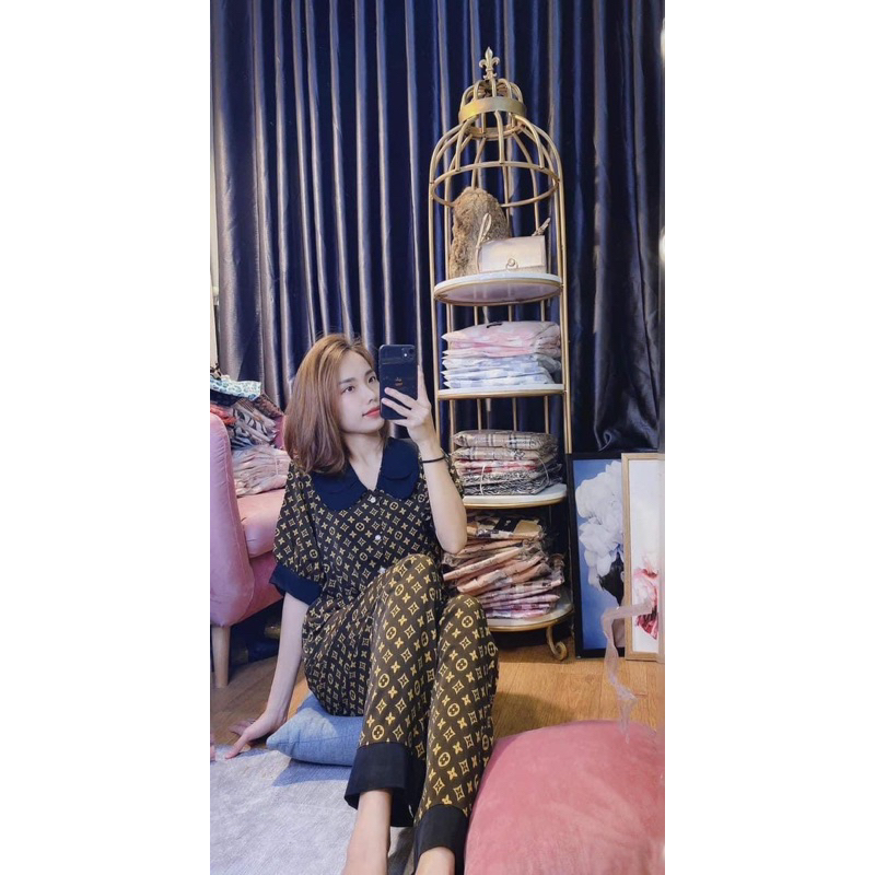 Pyjama tay ngắn quần dài chất mango