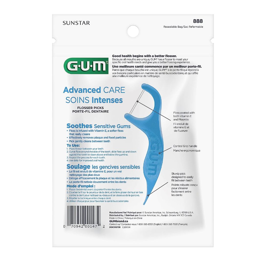 Tăm chỉ nha khoa GUM Advanced Care 150 cây