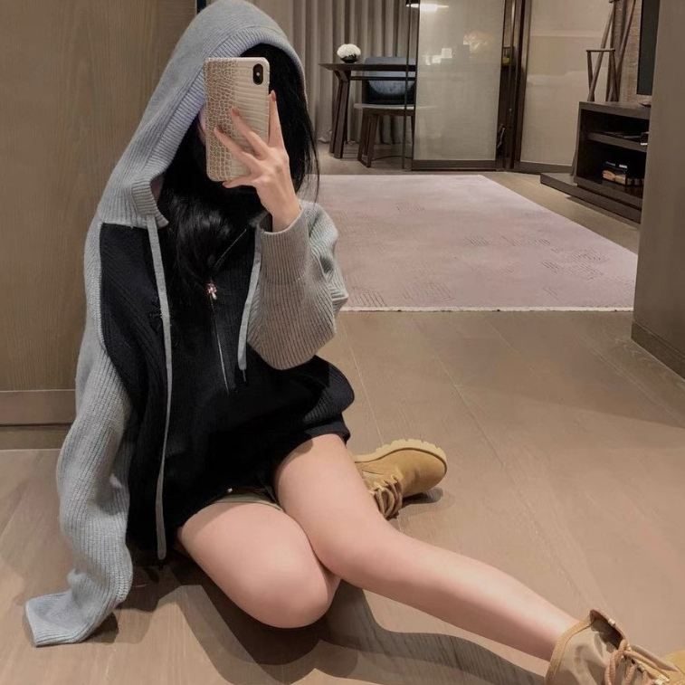 Áo Khoác Len Tăm Chữ Thập Đá 🌈 Áo Khoát Có Mũ Dày Dặn Nam Nữ