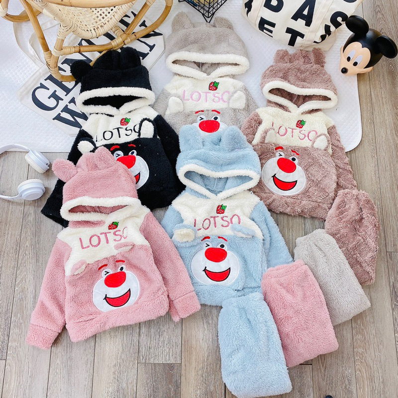 Bộ lông mũ gấu lot cho bé