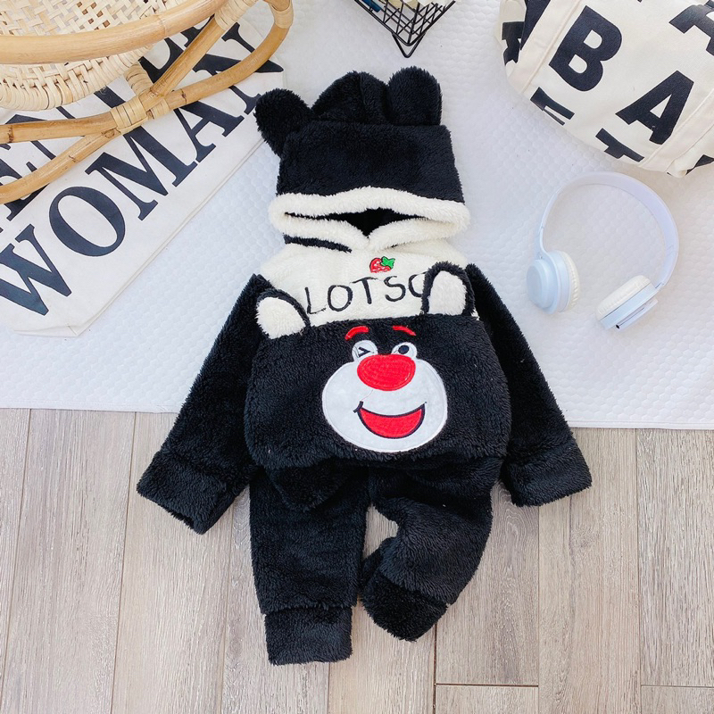 Bộ lông mũ gấu lot cho bé