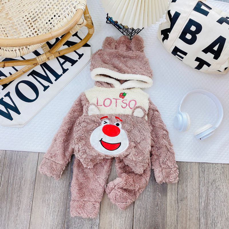 Bộ lông mũ gấu lot cho bé