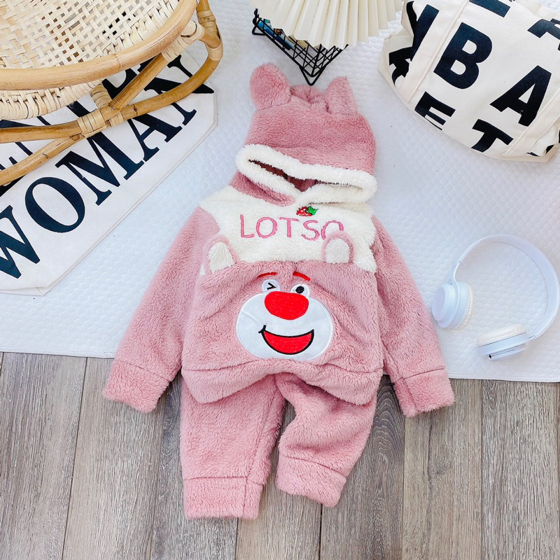 Bộ lông mũ gấu lot cho bé