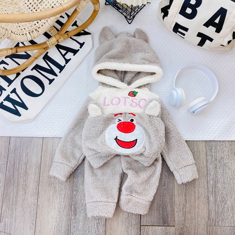 Bộ lông mũ gấu lot cho bé