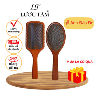 Lược đệm khí gỗ Anh Đào LƯỢC TÂM mát xa gỡ rối tóc - MLG03051