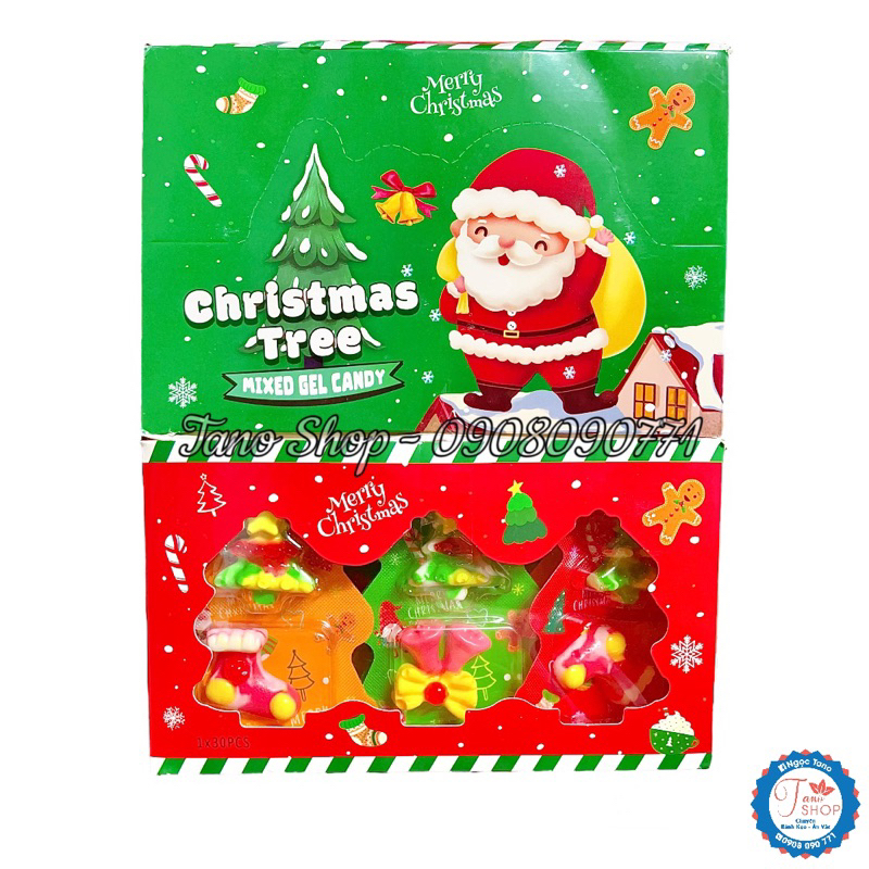 Một vỉ kẹo dẻo hình cây thông Noel cho bé - Hongkong | Ăn vặt ngon rẻ Tano