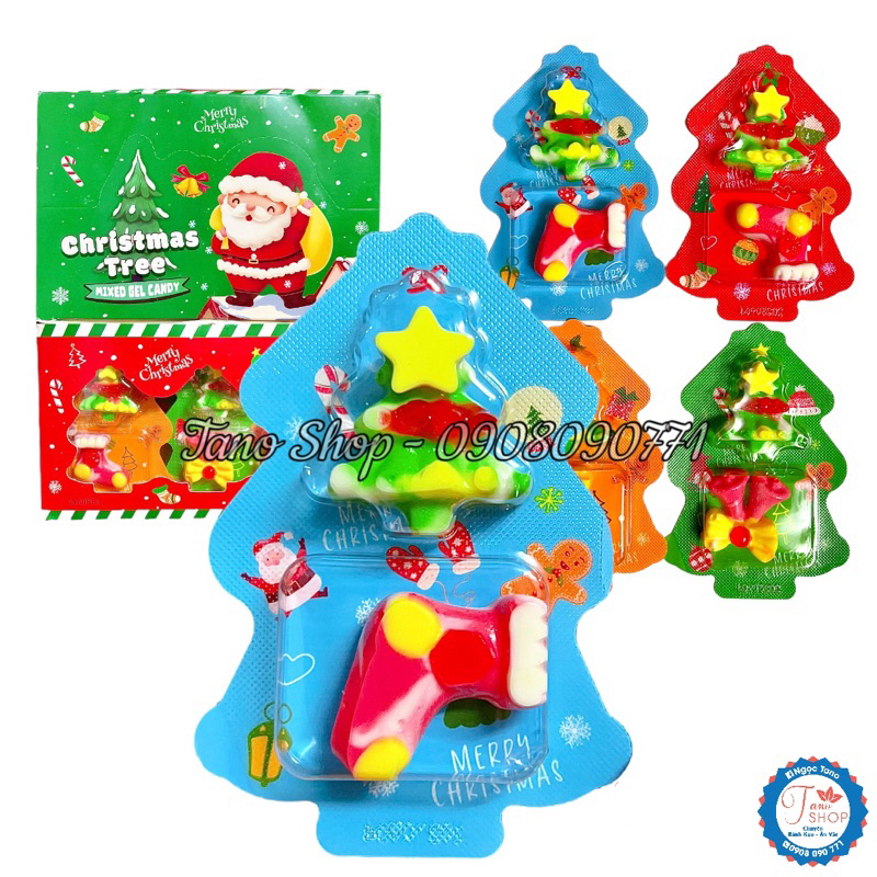 Một vỉ kẹo dẻo hình cây thông Noel cho bé - Hongkong | Ăn vặt ngon rẻ Tano