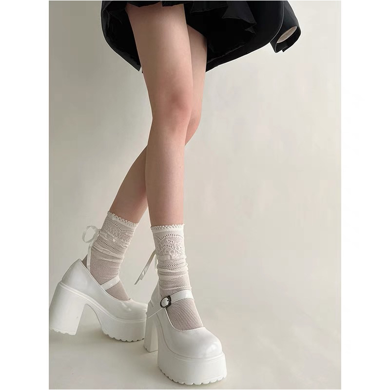 GIÀY CAO GÓT MŨI TRÒN- LACY SHOES