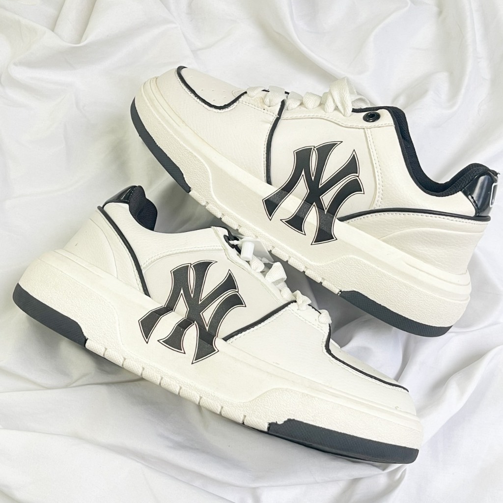 Giày MLB Chunky Liner quoại dán White Black Xịn Sò, Giầy MLB Đen Xanh  chữ la Trắng Full Box Bill