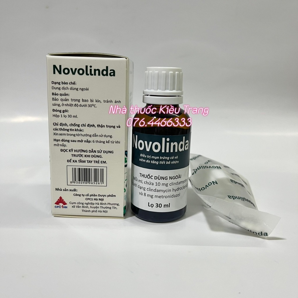Bôi chấm mụn Novolinda, đánh bay mụn trứng cá, mụn mủ, viêm da tiết bã nhờn