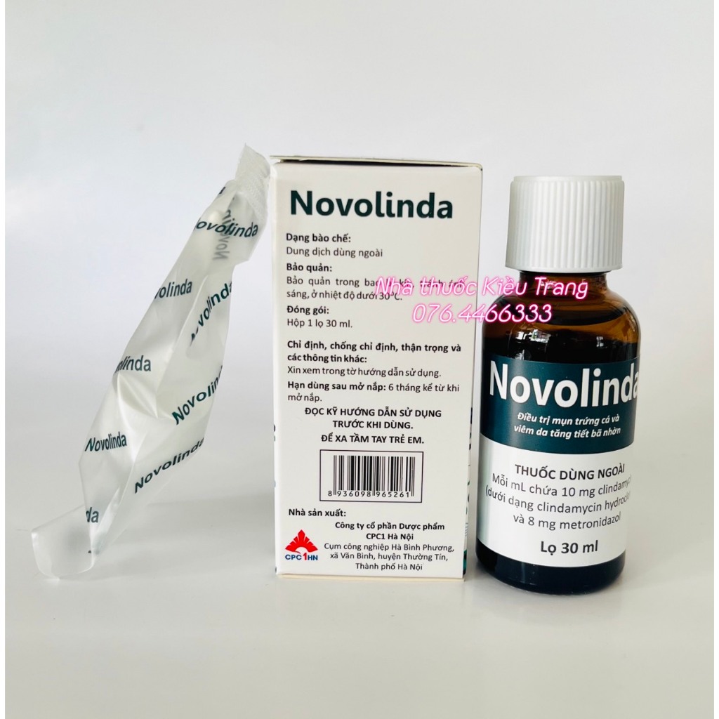 Bôi chấm mụn Novolinda, đánh bay mụn trứng cá, mụn mủ, viêm da tiết bã nhờn
