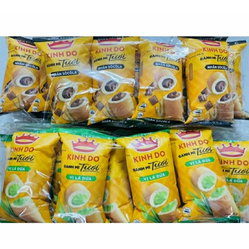 Combo 10 bánh mì kinh đô,bánh mì tươi,bánh mì ngọt,bánh mì ổ đủ vị nhân bơ sữa ,socola, môn 40G