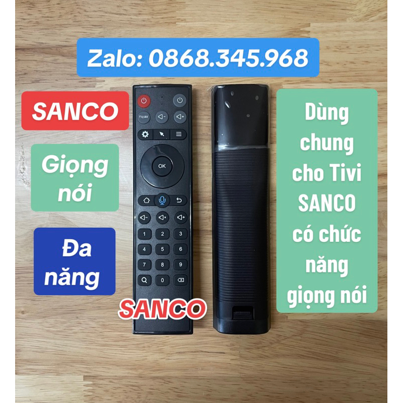 Remote điều khiển Tivi Sanco giọng nói đa năng