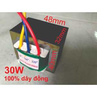 Biến thế 30w vuông , biến áp 220v ra 100v,110v, 50/60hz, sử dụng cho nuôi bo nguồn máy lạnh .v.v...