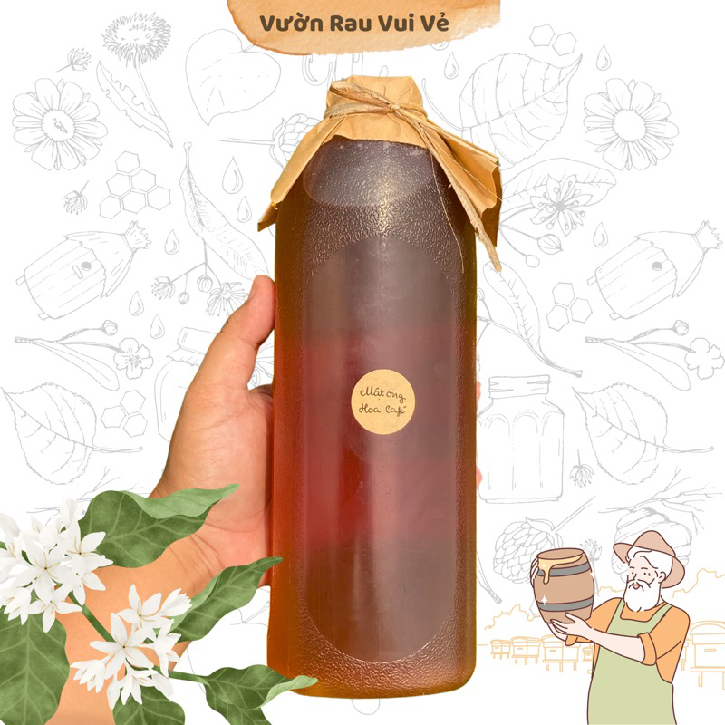1L Mật ong đồi hoa cafe Loại 1 - Bảo Lộc, Lâm Đồng