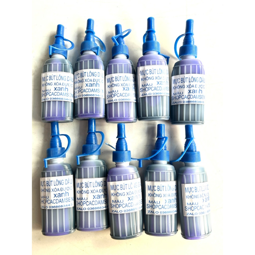 HỘP 10 BÚT LÔNG DẦU BÌNH MỰC (55ML) TIẾT KIỆM VIẾT ĐƯỢC LÊN MỌI CHẤT LIỆU KHÔNG XÓA ĐƯỢC