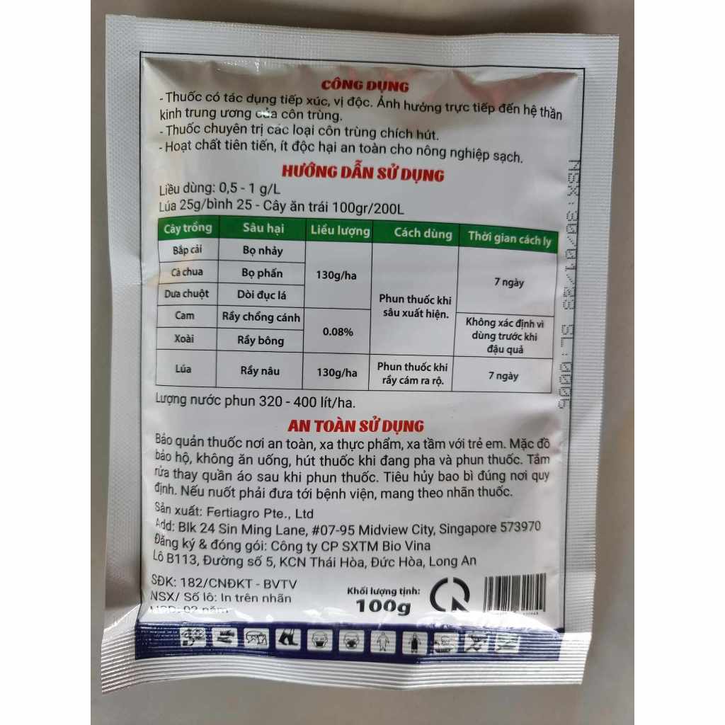 CHAT 20WP 100G - Phòng Trừ Côn Trùng Chích Hút