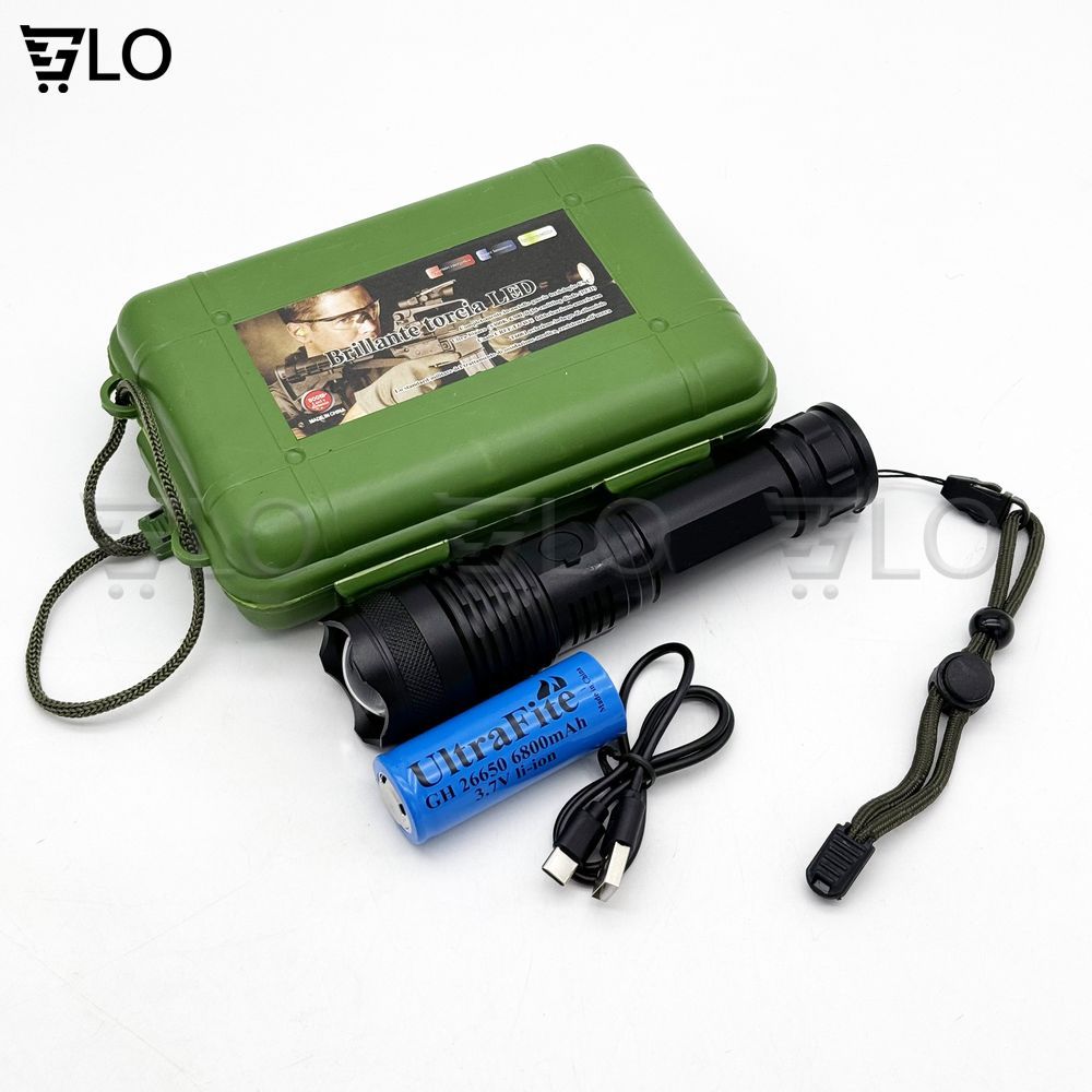 Đèn Pin Siêu Sáng Dùng Chip Led XHP50 Dùng Pin 26650 Dung Lượng Cao, Có Led Báo Dung Lượng Đèn Cầm Tay Cao Cấp