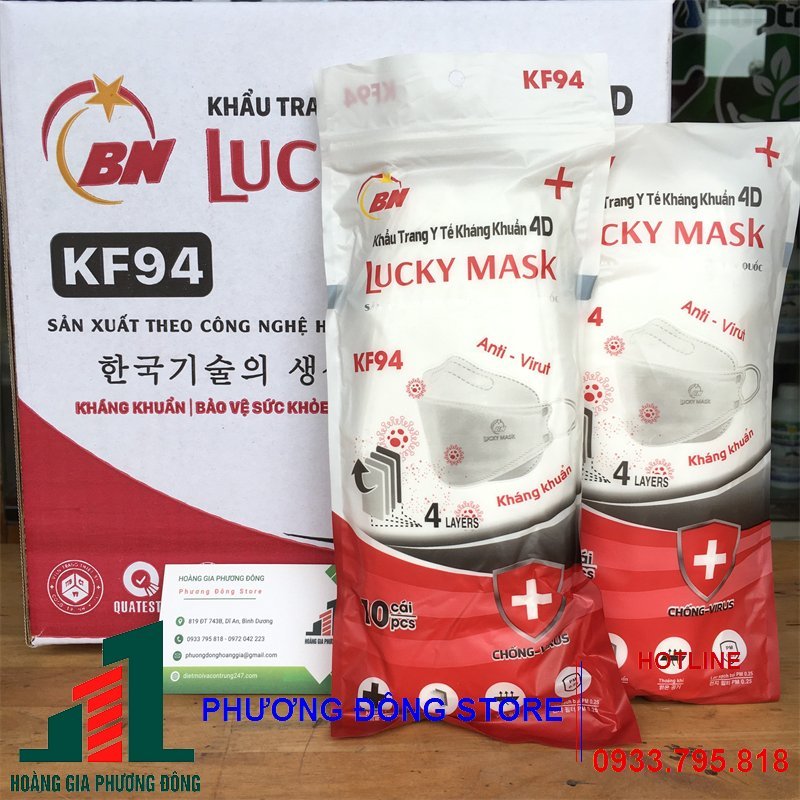 Khẩu trang KF94 hàn quốc bịch 10 cái