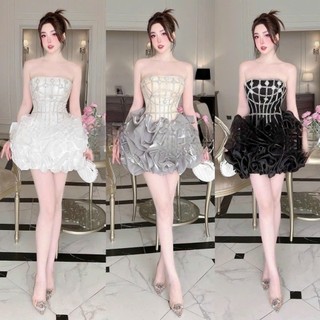 ĐẦM CUP DÚN BÈO ĐÍNH ĐÁ ( hàng có sẵn) full size S/M/L/XL