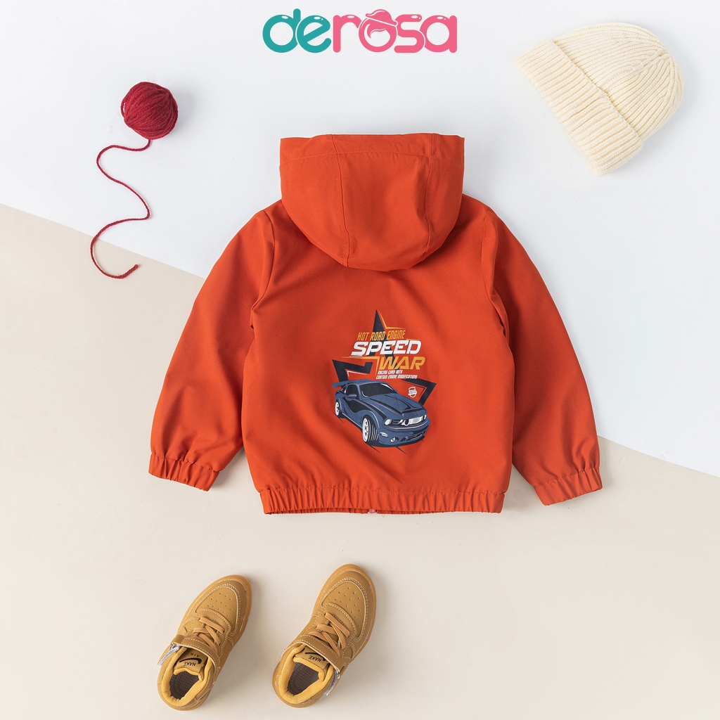 Áo khoác gió bé trai có mũ Derosa Kids cho bé từ 2 đến 6 tuổi AWKDD1123