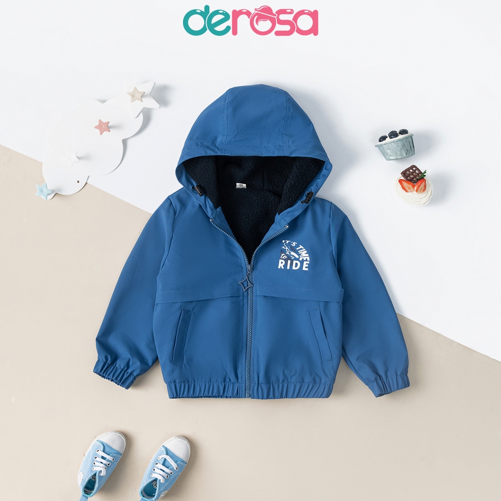 Áo khoác gió bé trai có mũ Derosa Kids cho bé từ 2 đến 6 tuổi AWKDD1123