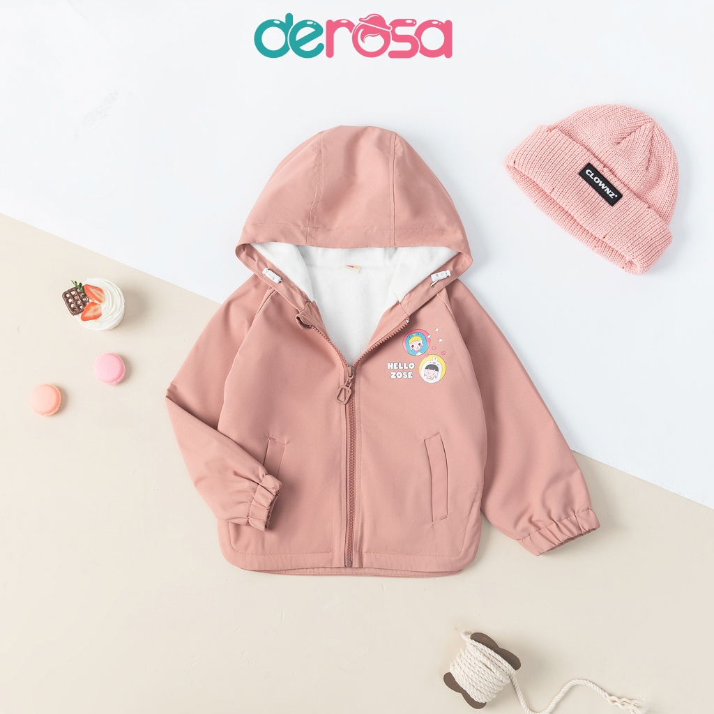 Áo khoác gió bé gái có mũ Derosa Kids cho bé từ 2 đến 6 tuổi  AWKDZ-830A